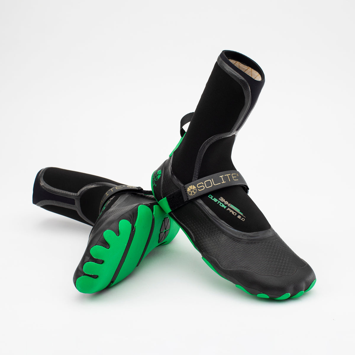 サーフィン・ボディボード SOLITE SURF BOOTS 3mm CUSTOM 2.0 25cm Solite Custom 2.0 3mm Booties-Black/Gum — REAL Watersports